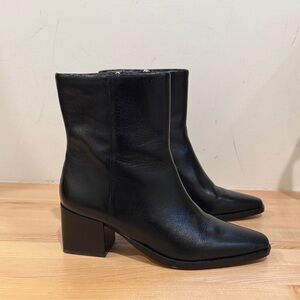 Madewell Ardin Black Leather Ankle Boots